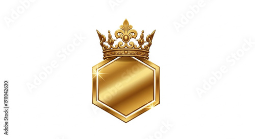 Golden Crown Luxury Hexagonal Logo.