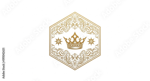 Golden Crown Luxury Emblem Design.