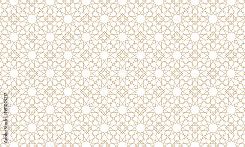 Abstract geometric seamless pattern in Arabesque style, Elegant Gold Floral Pattern Vector Illustration