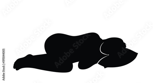 Abstract black shape against a stark white background resembling a stylized form