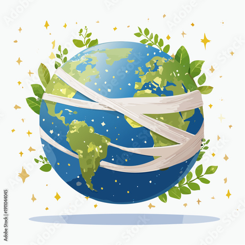 The Wounded Planet An Illustrated Representation of Earth in Need of Environmental Healing and Care