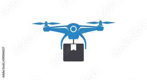 Modern Drone Delivering Package in Sky, Technology-Based Delivery Concept Illustrated