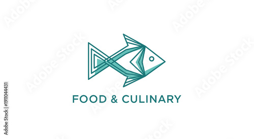 Modern Geometric Aquatic Fish Symbol For Culinary And Food Related Businesses