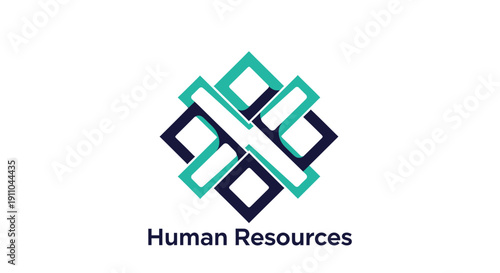 Modern Human Resources Logo: Abstract Geometric Design for Business Branding