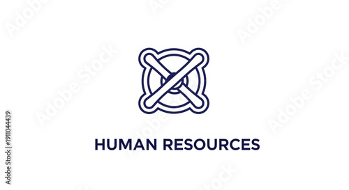 Modern Human Resources Icon Representing Employee Relationships, Recruitment and Business