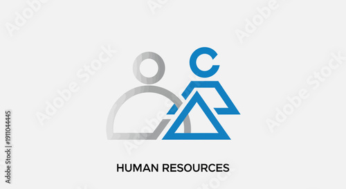 Modern Human Resources Icon Representing Teamwork, Collaboration, Partnership, and Management