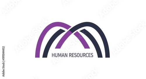 Modern Human Resources Logo Depicting Collaboration, Unity, And Organizational Structure