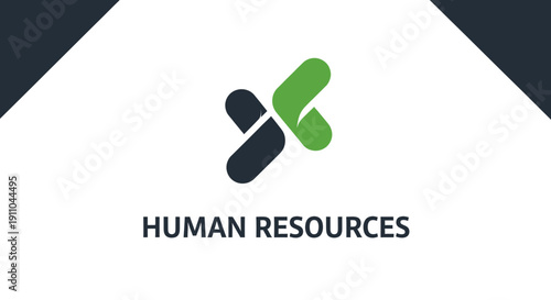 Modern Human Resources Logo Depicting Innovation And Corporate Success Concept