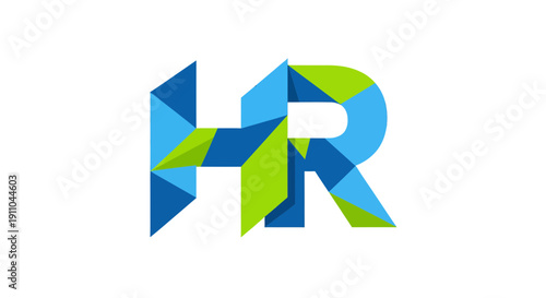 Modern Human Resources Logo Design Featuring Abstract Geometric Shapes