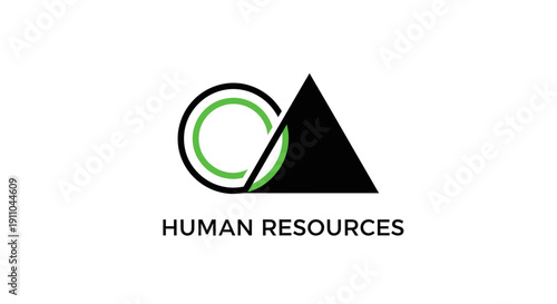 Modern Human Resources Logo Design Featuring Abstract Geometric Shapes and Minimalist Style