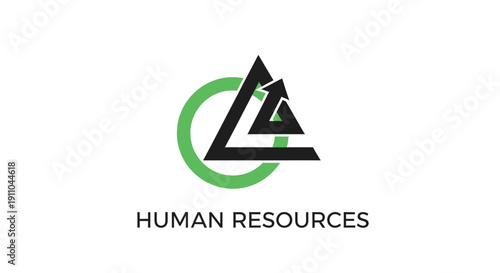 Modern Human Resources Logo Design Indicating Growth and Development, Symbolizing Progress