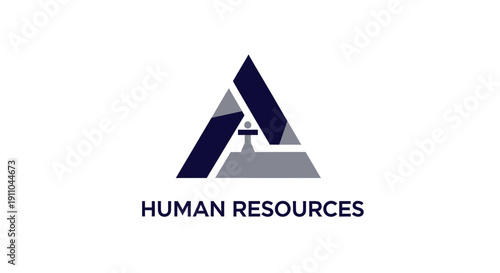 Modern Human Resources Logo Design With Abstract Geometric Shapes Representing Concepts