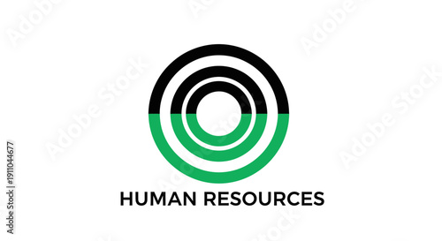 Modern Human Resources Logo Design With Circular Shapes And Bold Colors Illustration