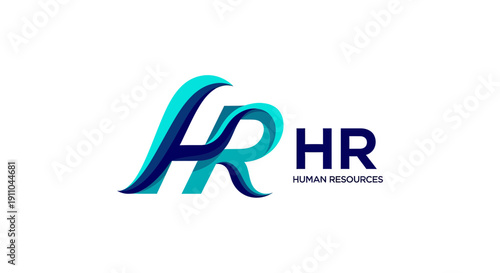 Modern Human Resources Logo Design With Abstract Graphic Elements and Corporate Identity