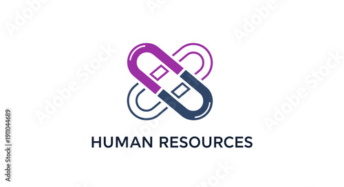 Modern Human Resources Logo Design With Interlocking Shapes For Business Branding