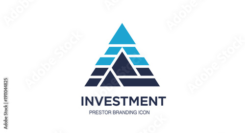 Modern Investment Logo Featuring Geometric Pyramid Represents Finances Strategy and Growth