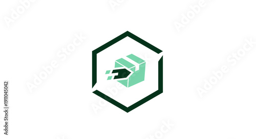 Modern Logistics Icon Depicting Package Delivery And Fast, Efficient Shipping Services