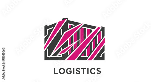 Modern Logistics Icon Emphasizing Trade and Global Shipping in Minimalistic Design