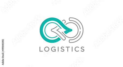 Modern Logistics Logo Featuring Abstract Arrow and Integrated Circular Shape Design