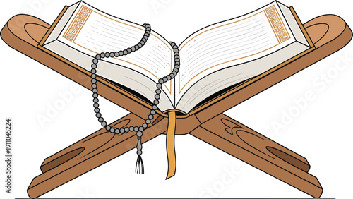 Vintage crossed wooden paddles with tied documents symbolizing legal or binding agreements. Vector