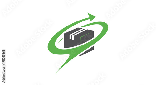 Package Delivery Logo Demonstrating Fast Shipment and Worldwide Shipping Service Concept