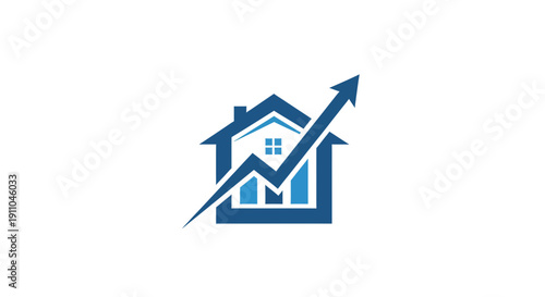 Property Investment Growth Illustrated With An Arrow And House Symbol