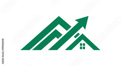 Real Estate Growth Conceptualized with an Upward Arrow and Home Icon