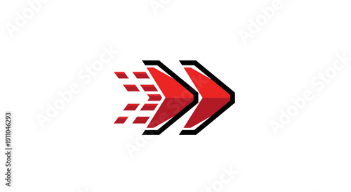 Red Arrows Conceptualizing Speed, Direction, and Modern Technology or Design