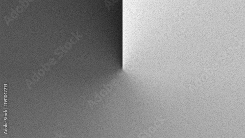 Abstract grayscale vector background with high contrast vertical gradient and noise metallic texture. Dark silver grainy surface resembling a modern interior wall with dramatic light and shadow.