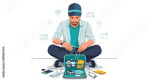 Modern Nomad Organizes Gadgets For Digital Adventure And Connectivity