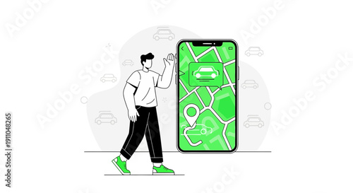 Modern Transportation App Navigation And City Drive Planning Concept
