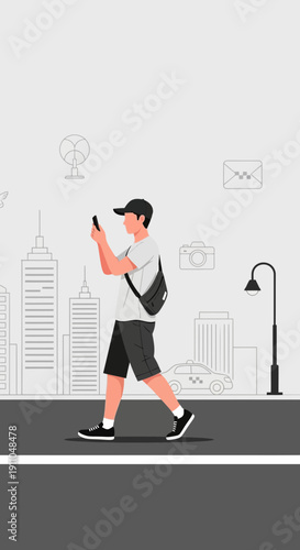 Modern Urban Exploration With Digital Connectivity And City Scapes