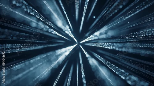 Abstract digital background with glowing lines and particles radiating outward. Represents technology, innovation, and futuristic design
