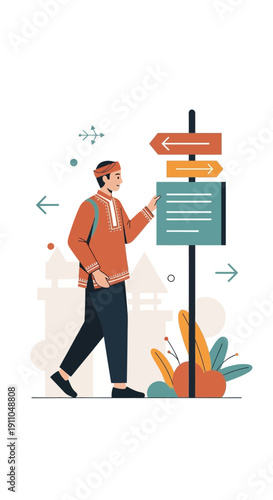 Navigating Decisions A Person At A Crossroads Seeking Direction And Clarity