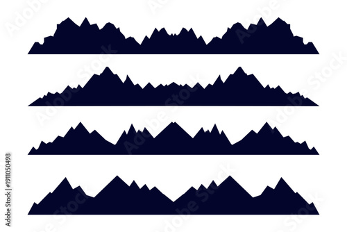 Mountain Range Silhouettes Vector Set  Graphic Design Elements