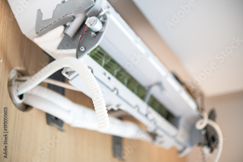 Indoor split air conditioner unit installation in residential setting