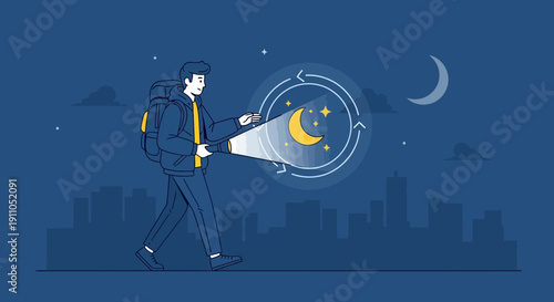 Night Explorer Illuminating Celestial Wonders In Urban Silhouette