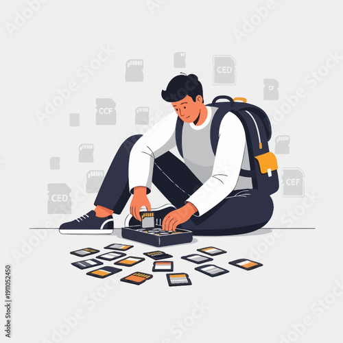 Organizing Digital Storage With Compact Memory Cards And A Modern Backpack