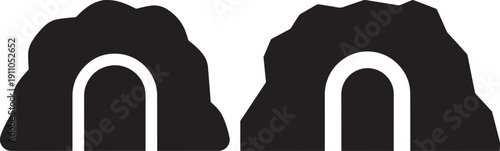 Entrance archway icons, symbolizing opening, opportunity, passage, and journey in silhouette