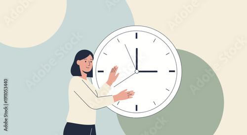 Person Holding A Clock Represents Time Management And Business Decisions