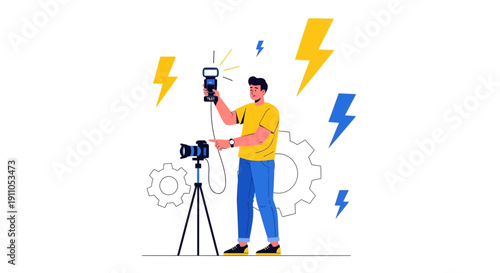 Photographer Capturing Creative Moments With Lightning Flash Technology