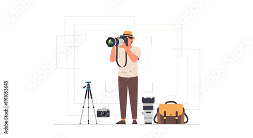 Photographer With Professional Camera Gear Capturing Moments With Precision