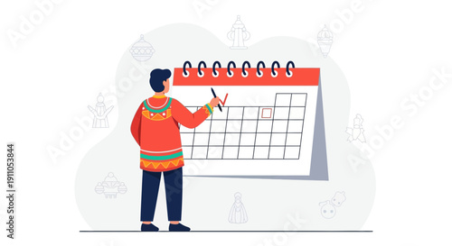Planning For Festive Occasions And Important Dates On A Calendar