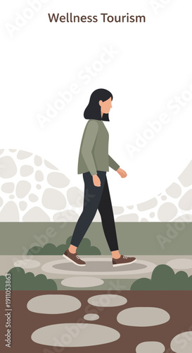 Person Walking Path Nature Wellness Tourism Experience Scenic