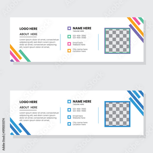 Simple Flat Email Signature Layout