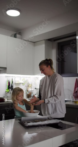 Mother and Daughter Baking Cookies: A Heartwarming Family Moment in the Kitchen