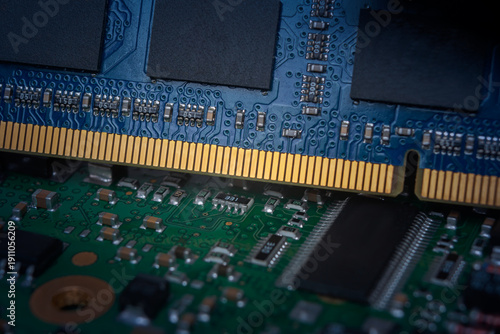 Schilderij op canvas New DRAM memory module appears with modern design and chip layout that follows D