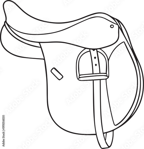 Premium English Leather Saddle Silhouettes - Equestrian Sport Design
