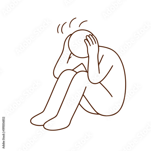 A man sits holding his head illustration vector on a white background
Vector illustration on a white background