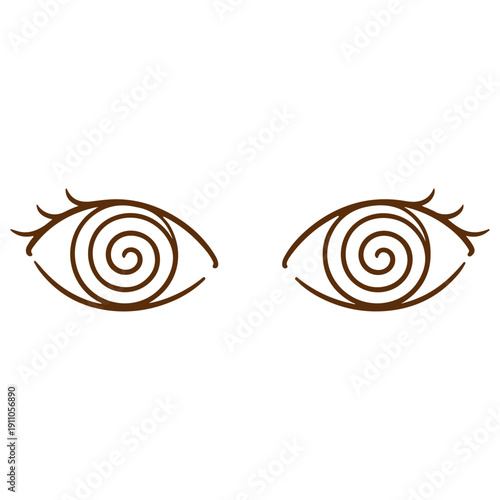 Eyes with spirals hypnosis illustration vector on a white background
Vector illustration on a white background